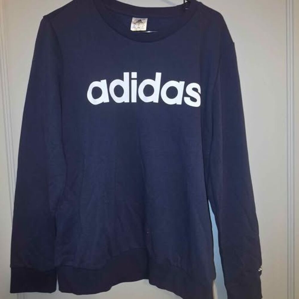 Women's NWT Adidas navy white long sleeve LARGE